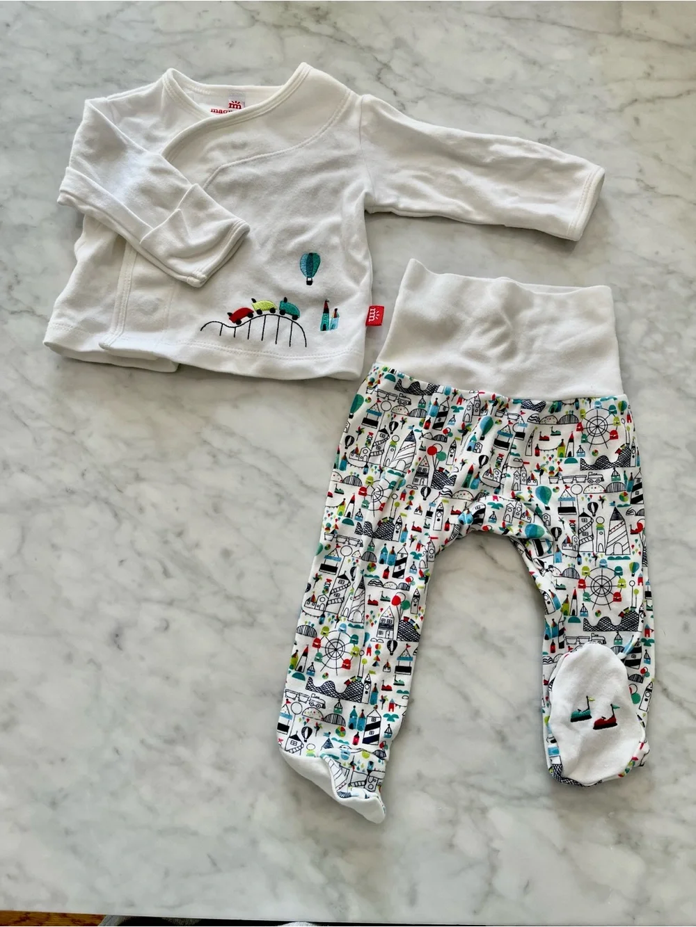 Magnetic Me 2 pc set London print with embroidery details